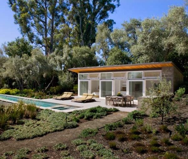 Poolhaus Design Flachdach-Kalifornien Architektur