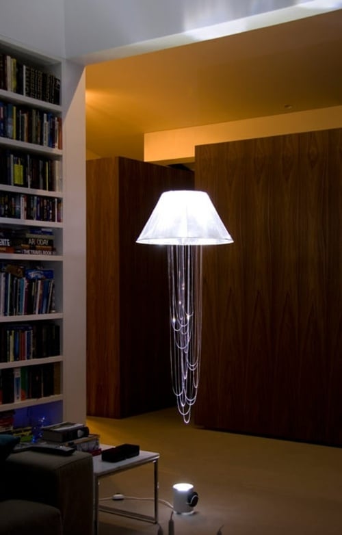 Quallenlichter Wohnzimmer  Dekoration Bibliothek Design
