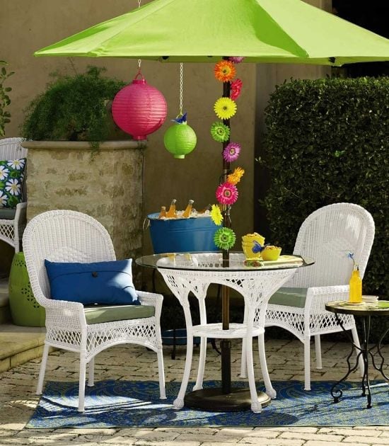 Rattenmöbel Outdoor Sonnenschutz-Schirm-Garten Design