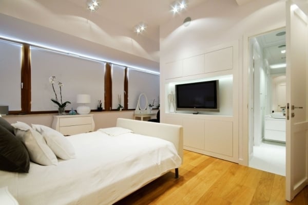 Schlafzimmer Weiß Design skandinavischer-Einrichtungsstil modern