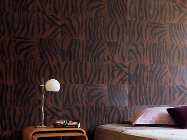 Schlafzimmer zebra Streifen Muster braun 