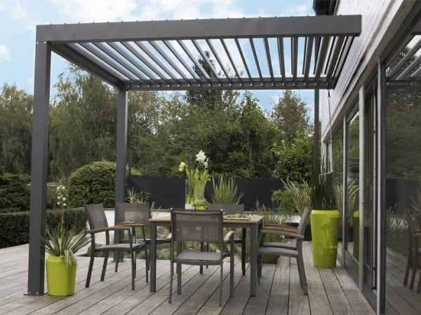 Terrassendach Gestell Metall Aluminium-Veranda Ideen