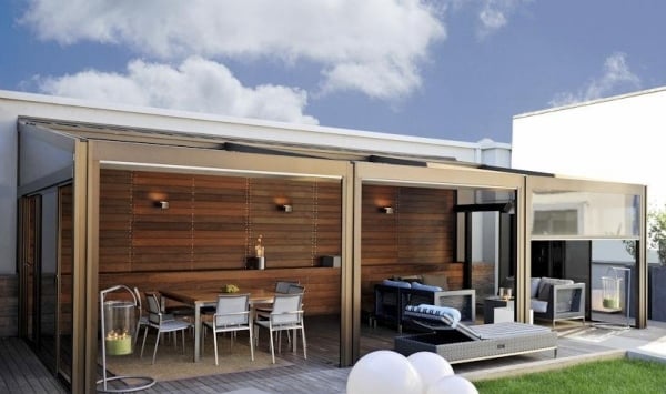 Verglaste Terrasse Überdacht Aluminium-Regenschutz