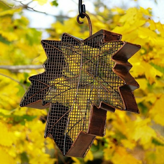 Vogelfutterhaus Herbstblatt Form Baum Metall