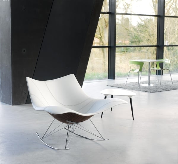 Weiß Schaukel Sessel Auflage-Design Modell