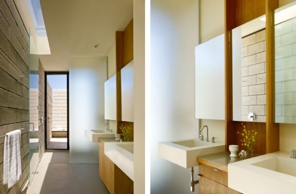 badezimmer holzelemente designer flachdachhaus im modernen baustil