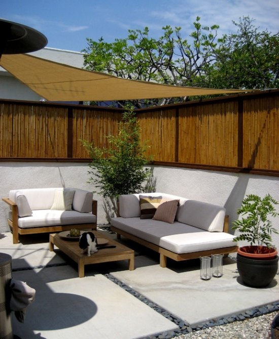 bambus patio ideen für garten balkon windschutz