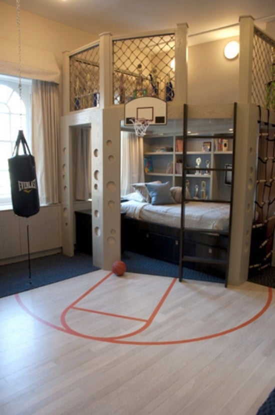 basketball bett ideen für schlafecke kinderzimmer