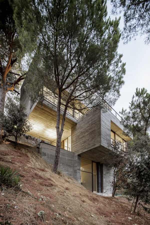 blick unten designer wohnhaus im mediterranen stil