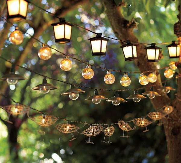 dekorative Beleuchtung Garten laternen hängeleuchten