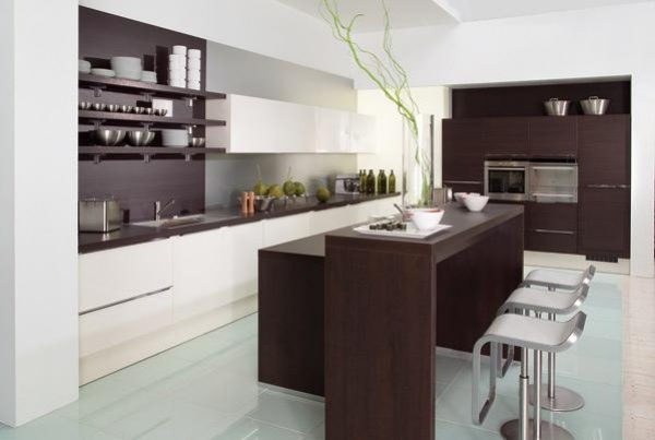 dunkelholz minimalistisch modernes küchen design von nolte