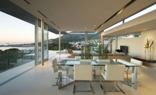 esszimmer minimalistisch modernes luxus ferienvilla mit ozean blick