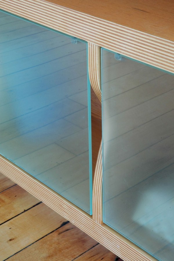 auf Maß gefertigte Holz Möbel Wohnzimmer Detail