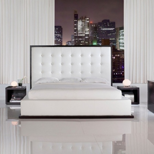 glanz boden minimalismus ideen für weißes schlafzimmer