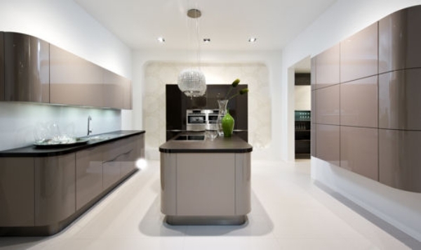 glanzwände graphit modernes küchen design von nolte