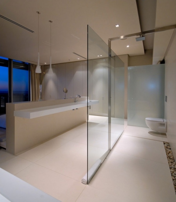 glaspaneele raumteiler modernes luxus ferienvilla mit ozean blick