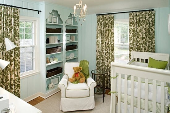 grüne dekomuster ideen für kleines babyzimmer gestalten