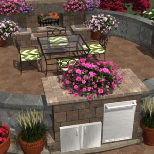 kostenlose gartenplaner 3d software terrasse blumen sitzbereich metall moebel