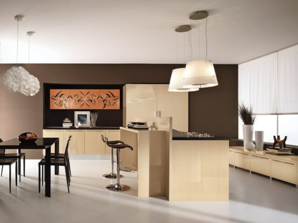 moderne Holz Küche Design Idee  Kochinsel