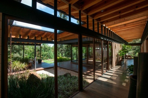 moderne Innenarchitektur Glas Gartenhaus 