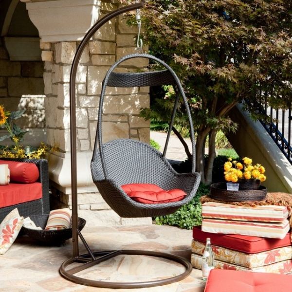 moderne entspannungsmöbel schaukel gestell hängesessel terrasse