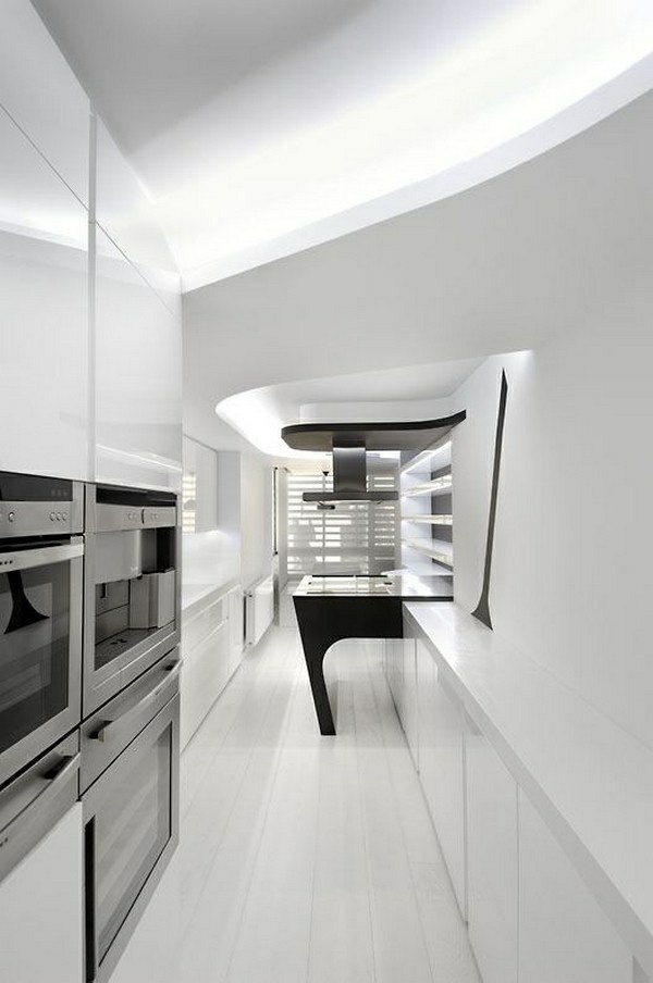 moderne minimalistische Küche weiße Farbe