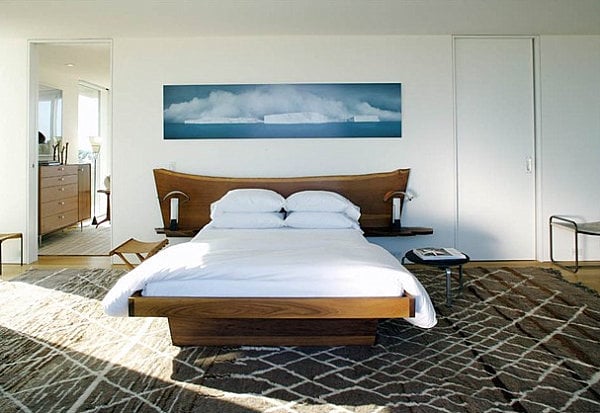 modernes Schlafzimmer Bett  braune Farbe