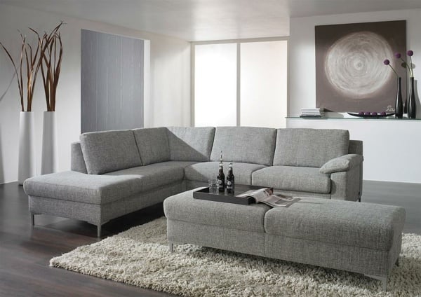 neutrale Farben graue Polster Möbel Hocker Sofa