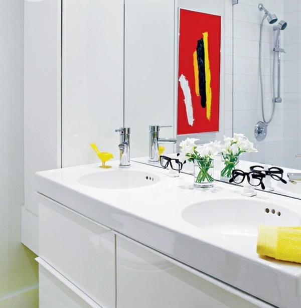 modernes Badezimmer Waschbecken Unterschrank weiße Farbe