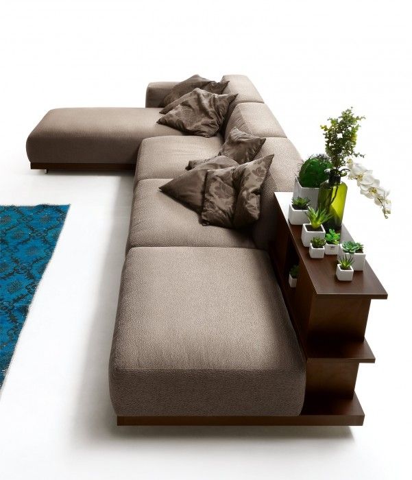 modulares sofa design holz regalen pflanzen ditre italia