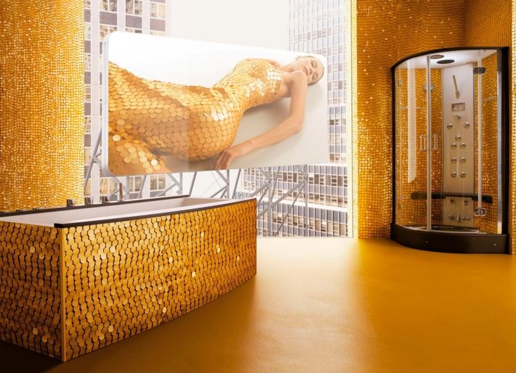 mosaik-fliesen-badezimmer-gold-badwanne-duschkabine-bild-luxus-vergoldet-leuchtend