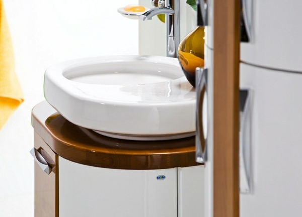 ovale Form Waschbecken stilvolle Ideen Badgestaltung