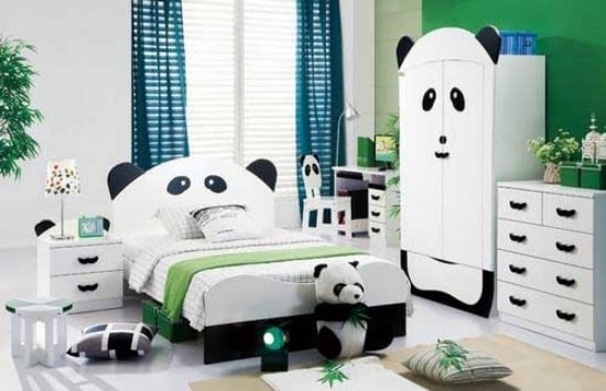 panda muster coole schrank designs im kinderzimmer