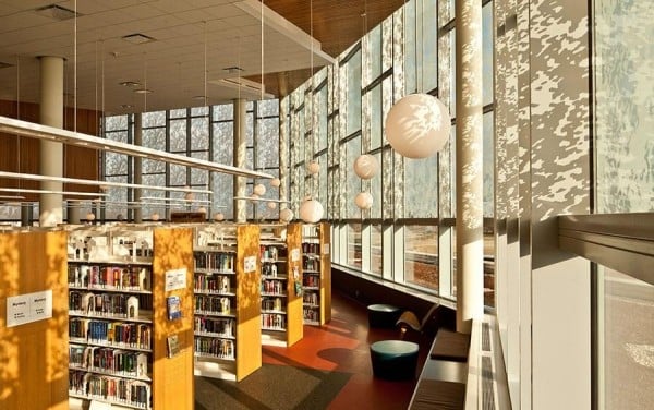 public library Fountaindale moderne fassadengestaltung glas