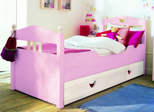 rosa Kleinkinder Bett Schublade Thema einrichten