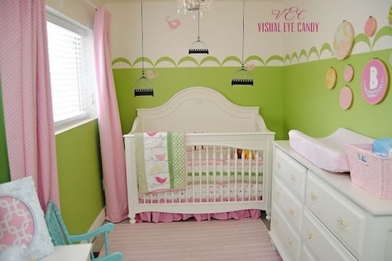 rosa grün ideen für kleines babyzimmer gestalten