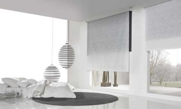 runde matte minimalismus ideen für schlafzimmer in weiß