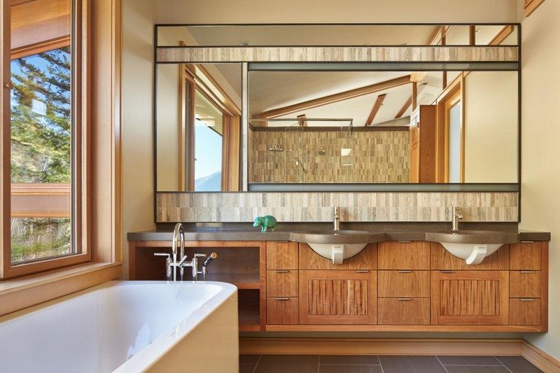 rustikale Badezimmer Waschbecken-Unterschrank-Holz
