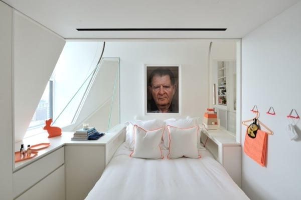 schlafzimmer orange vieretagen moderne dachwohnung in new york