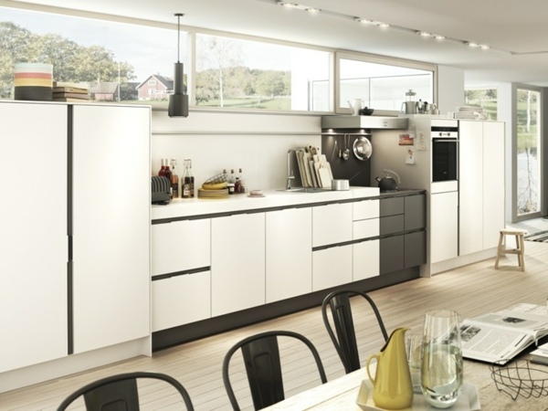 schwarz-weiße Farbe Kochschränke Design