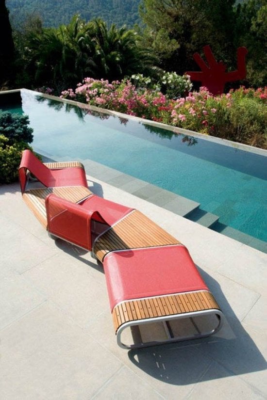 schwimmbecken sommer moderne lounge sessel designs aus holz