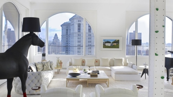 semirunde fenster vieretagen penthouse wohnung in new york