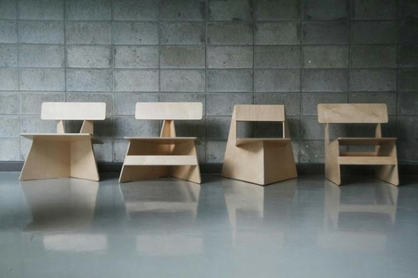 Stühle Holz Design unterschiedliche Formen