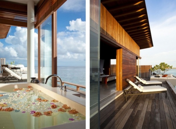 spa bereich alila villas hadahaal luxus resort auf malediven