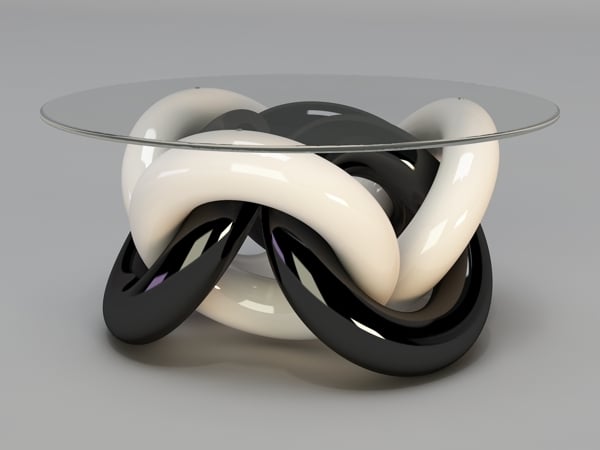 torus couchtisch design ring schwarz weiß