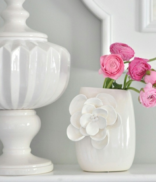 Keramik Blume dekorieren rosa Akzente vintage Design