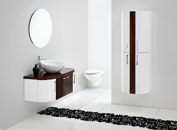 weißer Schrank Wand Spiegel Badezimmer  