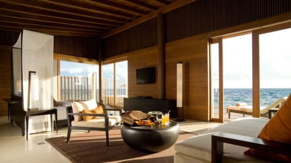 wohnzimmer bequem alila villas hadahaal luxus resort auf malediven