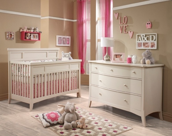 Baby Kinderzimmer-Vorhänge Rosa-Rot Wandbordüre