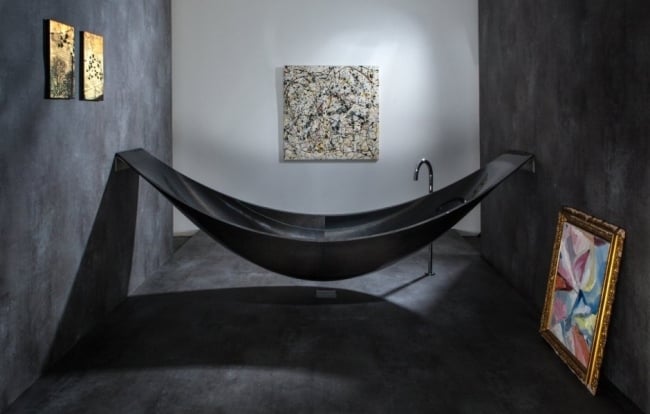 Bad mit Badewanne-Einrichtung modern Wandgestaltung